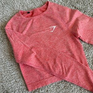 Gymshark Coral Heather Long Sleeve Performance Top